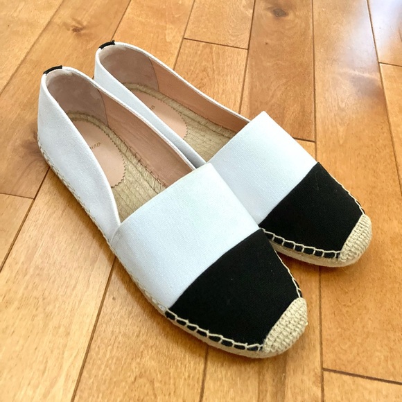 J. Crew canvas cap-toe slip-on espadrilles black/white Size 11 - Picture 3 of 8